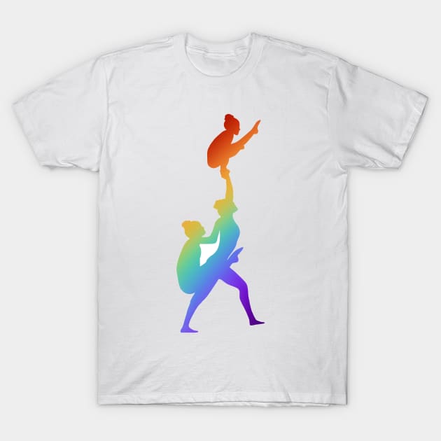 A women’s trio doing lunge column T-Shirt by artsyreader